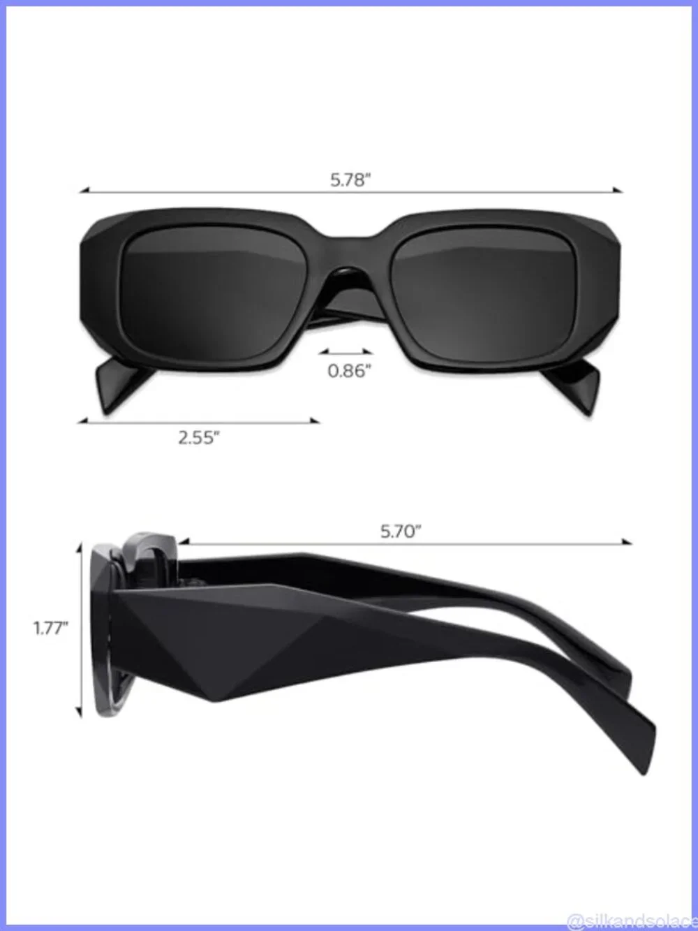 Trendy Rectangle Sunglasses for Women Men Square Retro Vintage UV400
